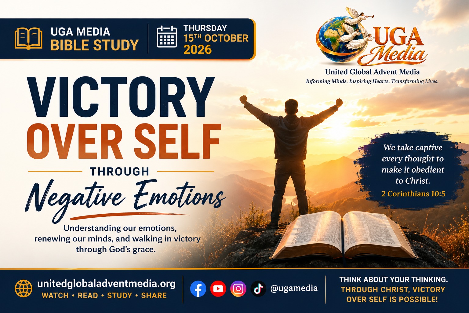 Victory Over Self Through Negative Emotions — UGA Media Bible Study, Thursday 15 October 2026